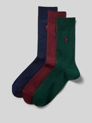 Socken mit Logo-Stitching im 3-Pack Modell 'EGYPTIAN' von Polo Ralph Lauren Underwear Blau - 19