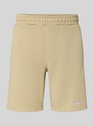 Sweatshorts mit elastischem Bund und Logo-Stitching von PEGADOR Beige - 4