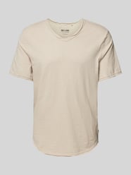 T-Shirt mit V-Ausschnitt Modell 'BENNE' von Only & Sons Beige - 29