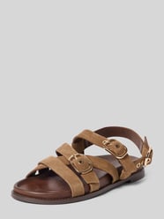 Sandalen van echt leer met open hiel van INUOVO Beige - 13