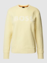Sweatshirt mit Label-Print und Motiv-Print im Regular Fit von BOSS Orange Gelb - 43