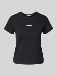 T-shirt met labelstitching en ronde hals van Review - 23