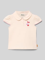 t-shirt z wyhaftowanym motywem i kołnierzykiem polo od Steiff Fuksjowy - 21