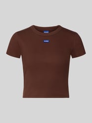 T-shirt o kroju slim fit z mieszanki bawełny model „BABY TEE_B” od HUGO Blue - 11