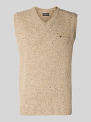 Gebreide spencer van wolmix met V-hals, model 'Donegal' van Fynch-Hatton - 5