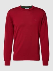 Regular Fit Strickpullover mit Rundhalsausschnitt von Lacoste Bordeaux - 42