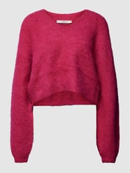 Gebreide pullover met V-hals, model 'Safi' van Gestuz Fuchsia - 48