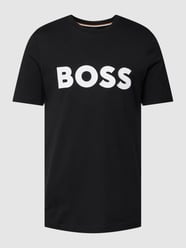 T-Shirt mit Label-Stitching-Applikation Modell 'Tiburt' von BOSS Schwarz - 29