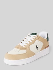 Ledersneaker mit Logo-Stitching Modell 'MASTERS' von Polo Ralph Lauren Beige - 37