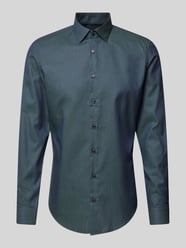 Slim fit zakelijk overhemd met kentkraag van Jake*s Groen - 46