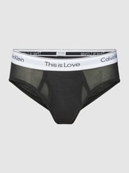 Slip met logo in band, model 'Brief' van Calvin Klein Underwear Grijs / zwart - 40