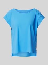 T-Shirt mit Label-Applikation Modell 'GRIT' von Raffaello Rossi Blau - 16