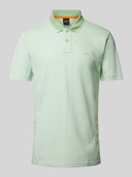 Slim Fit Poloshirt mit Label-Print von BOSS Orange Grün - 44