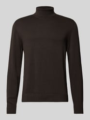 Regular Fit Rollkragenpullover aus Baumwolle mit gerippten Abschlüssen von s.Oliver RED LABEL Braun - 5