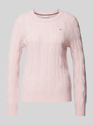 Gebreide pullover met ribboorden van Tommy Hilfiger Roze - 11