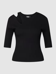 Strickbluse mit Cut Out von DKNY Grau / Schwarz - 8
