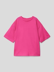Oversized T-shirt met geribde ronde hals van s.Oliver RED LABEL Roze - 46