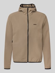 regular fit trainingsjack met capuchon model 'LW_COMMUTERPRO' van BOSS Green Beige - 42