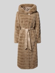 Lange jas met capuchon en strikceintuur van PETITE M. - 17