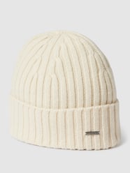 Beanie mit Label-Detail Modell 'T-Lino' von BOSS Weiß - 11