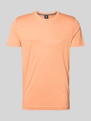 T-Shirt mit Rundhalsausschnitt und Logo-Stitching von LERROS Orange - 40