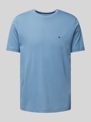 T-Shirt mit Logo-Stitching von Fynch-Hatton Blau - 5