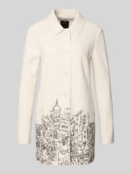 Slim fit lange blazer van scheerwol van Marc Cain Beige - 9