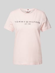 T-shirt met labelprint van Tommy Hilfiger Roze - 42