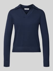 Regular Fit longsleeve van viscosemix met polokraag van Christian Berg Woman - 5