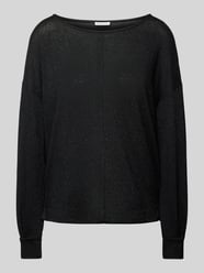 Loose Fit Langarmshirt aus Viskose-Mix mit Glitzereffekt von Tom Tailor Schwarz - 32