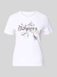 T-shirt z obszyciem z kamieni stras od Marc Cain - 19