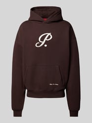 Oversized Hoodie mit Label-Stitching Modell 'Brixton' von PROHIBITED Braun - 8