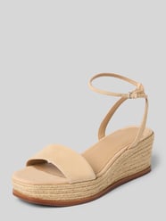 Wedges aus Leder mit Logo-Detail Modell 'LEONA' von Lauren Ralph Lauren Beige - 37