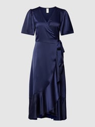 Midikleid mit Wickel-Optik Modell 'Thea' von YAS Blau - 27
