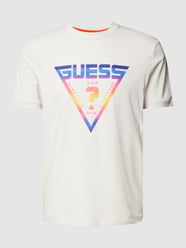 T-Shirt mit Label-Print von Guess Activewear Weiß - 30