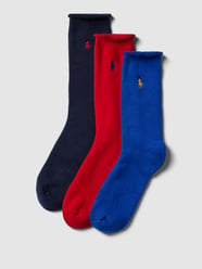 Socken mit Label-Stitching im 3er-Pack von Polo Ralph Lauren Underwear Blau - 45