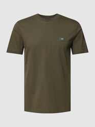 T-shirt z detalem z logo model ‘Andy’ od 19V69 Italia Zielony - 29