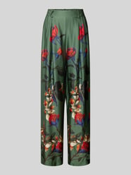 Spodnie materiałowe z szeroką nogawką i zakładkami w pasie od miss goodlife Zielony - 8