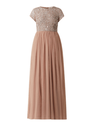 Abendkleid aus Tüll mit Pailletten von LACE & BEADS Pink - 39