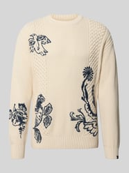 sweter z dzianiny z haftami model 'DELFTS BLAUW' od Scotch & Soda - 40