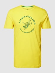 T-shirt z okrągłym dekoltem od A Fish Named Fred Żółty - 11