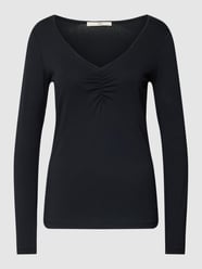Shirt met lange mouwen en V-hals van edc By Esprit Grijs / zwart - 30