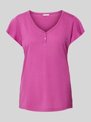 T-Shirt mit Streifenmuster von Tom Tailor Pink - 26