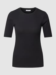 T-shirt met fijnrib van Knowledge Cotton Apparel Grijs / zwart - 10