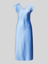 Midikleid mit V-Ausschnitt Modell 'AQUILE' von Marella Blau - 4