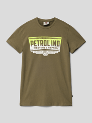 T-Shirt mit Logo-Print von Petrol Grün - 44