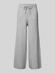 Wide Leg Strickhose mit Zopfmuster von Jake*s Casual Grau - 9