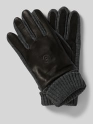 Handschuhe aus Leder-Textil-Mix mit Label-Detail von bugatti - 48