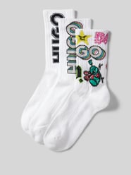 Socken mit elastischem Rippenbündchen im 3er-Pack von HUGO Weiß - 5