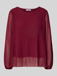 Blouse met lange mouwen met plissévouwen en ronde hals van ZABAIONE Bordeaux - 21